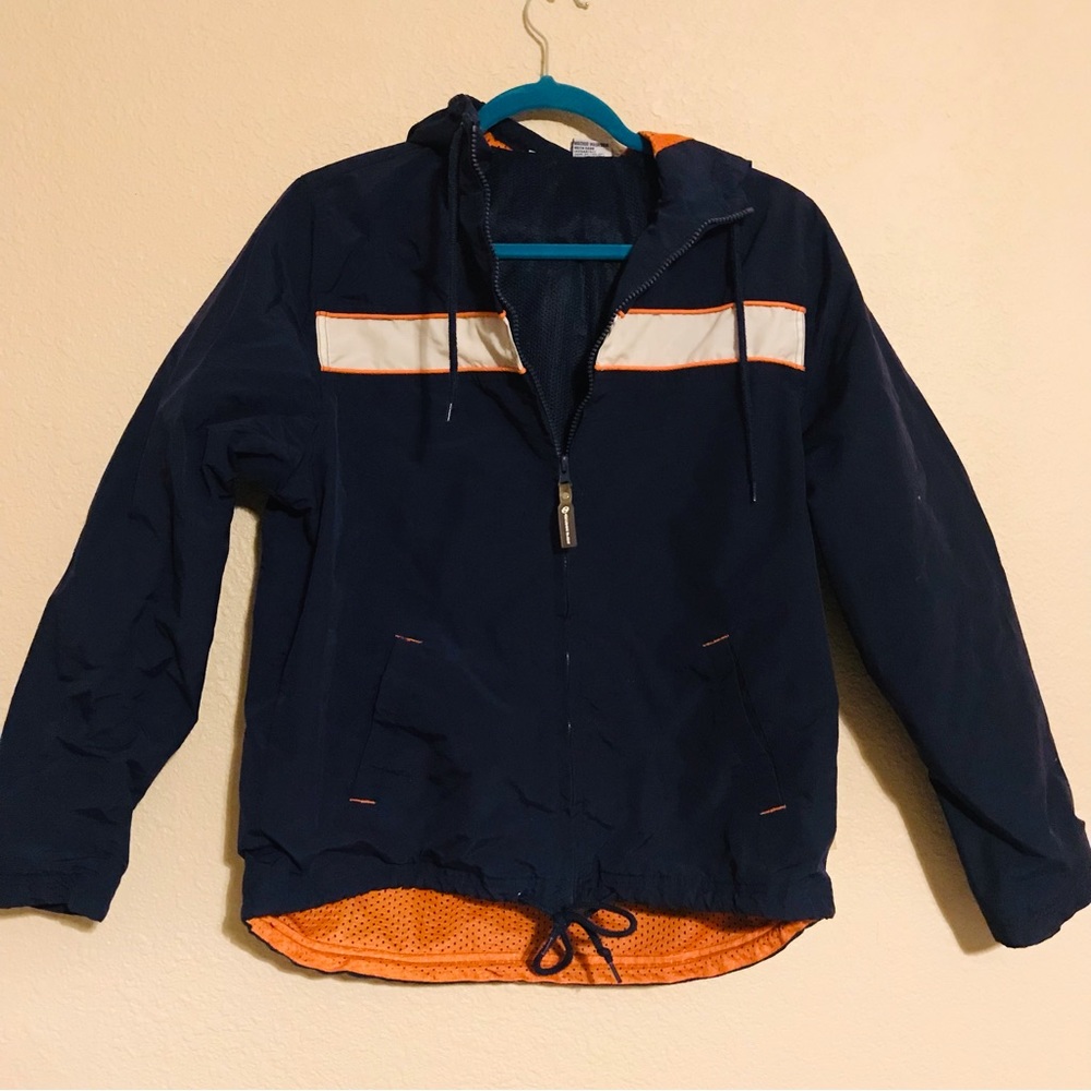 Blue & Orange Anchor Blue jacket windbreaker